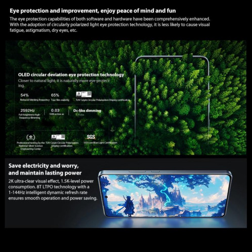 Vivo iQOO Neo10 Pro+, 16 Go + 512 Go, écran 6,82 pouces, lecteur d'empreintes digitales, Android 15, OriginOS 5, Snapdragon 8 Elite Octa Core, OTG, NFC, réseau 5G, compatible Google Play (bleu) SV963L1099-019