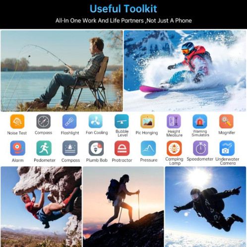  Téléphone robuste projecteur Unihertz Tank 4 Pro, 16 Go + 512 Go, vision nocturne, écran 6,73 pouces, Android 13 Dimensity 8300 Octa Core, réseau 5G, NFC (noir) SU965B410-024