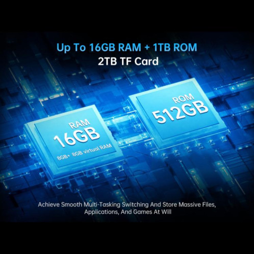  Téléphone robuste projecteur Unihertz Tank 4 Pro, 16 Go + 512 Go, vision nocturne, écran 6,73 pouces, Android 13 Dimensity 8300 Octa Core, réseau 5G, NFC (noir) SU965B410-024