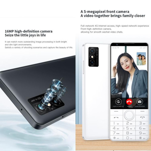 Téléphone à clavier DOOV R70, 6 Go + 128 Go, 4 pouces, Android 13, Mediatek MT6762 Octa Core, réseau 4G, compatible Google Store, avec appareil photo (noir) SD973B947-011