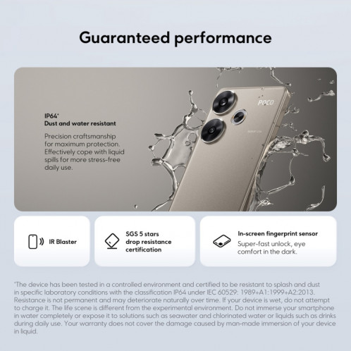  Xiaomi POCO F6 Global, 8 Go + 256 Go, lecteur d'empreintes digitales à l'écran, 6,67 pouces Xiaomi HyperOS Snapdragon 8s Gen 3 Octa Core 3,0 GHz, NFC, réseau : 5G (noir) SX980B79-014