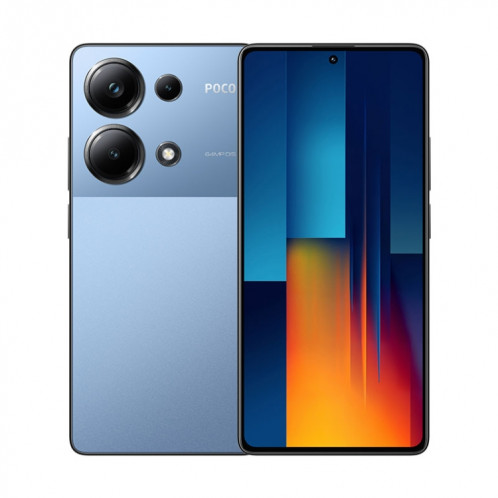  Xiaomi POCO M6 Pro Global, 8 Go + 256 Go, lecteur d'empreintes digitales à l'écran, 6,67 pouces MIUI 14 MediaTek Helio G99-Ultra Octa Core 2,2 GHz, NFC, réseau : 4G (bleu) SX986L479-07
