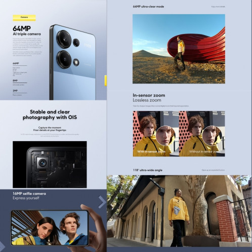  Xiaomi POCO M6 Pro Global, 8 Go + 256 Go, lecteur d'empreintes digitales à l'écran, 6,67 pouces MIUI 14 MediaTek Helio G99-Ultra Octa Core 2,2 GHz, NFC, réseau : 4G (bleu) SX986L479-07