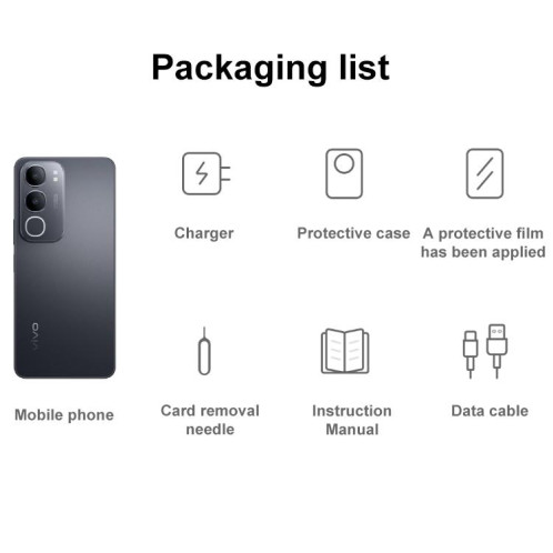 Vivo Y50m 5G, 8 Go + 256 Go, reconnaissance faciale/empreinte digitale latérale, écran 6,74 pouces, Android 15, OriginOS 5, Dimensity 6300 Octa Core, OTG, réseau 5G (or) SH995J675-017