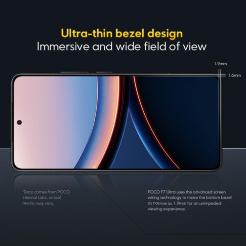  Xiaomi POCO F7 Ultra Global, 12 Go + 256 Go, lecteur d'empreintes digitales intégré, écran 6,67 pouces, Xiaomi HyperOS 2, Snapdragon 8 Elite Octa Core, NFC, réseau 5G (noir) SX016B1099-023