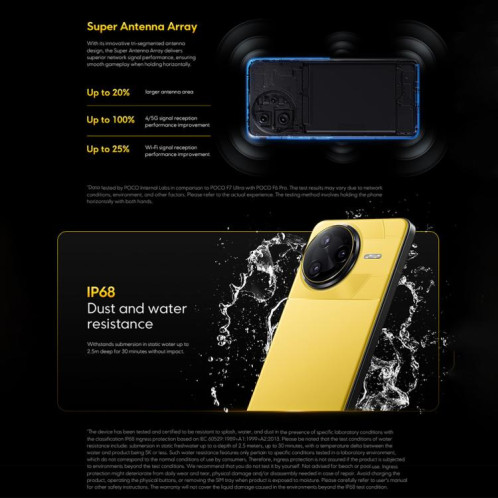  Xiaomi POCO F7 Ultra Global, 12 Go + 256 Go, lecteur d'empreintes digitales intégré, écran 6,67 pouces, Xiaomi HyperOS 2, Snapdragon 8 Elite Octa Core, NFC, réseau 5G (noir) SX016B1099-023