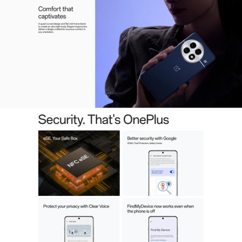  OnePlus 13 5G Global, 16 Go + 512 Go, lecteur d'empreintes digitales intégré, écran 6,82 pouces, ColorOS 15.0, Android 15, Qualcomm Snapdragon 8 Elite Octa Core, NFC, réseau 5G (bleu) SO437L1693-018