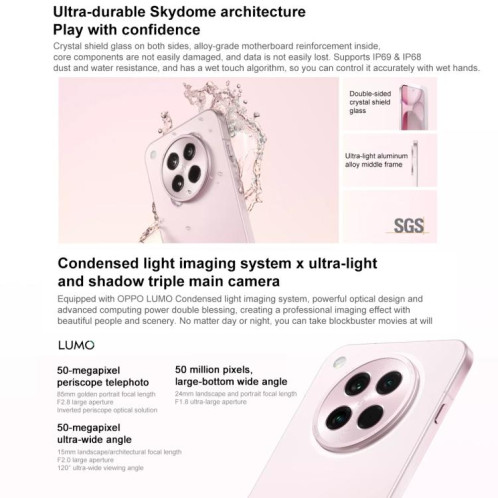 OPPO Find X8s, 12 Go + 256 Go, écran 6,32 pouces, ColorOS 15 Dimensity 9400+ Octa Core, NFC, OTG, réseau 5G (bleu) SO508L948-015