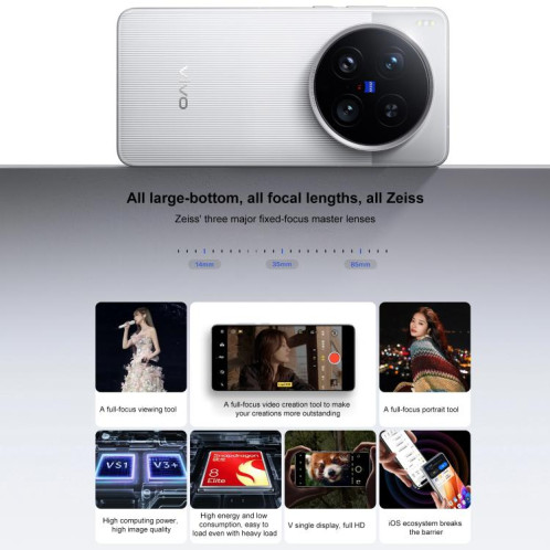 Vivo X200 Ultra, 16 Go + 512 Go, reconnaissance faciale / reconnaissance d'empreintes digitales 3D par ultrasons, écran 6,82 pouces, OriginOS 5 / Android 15, Snapdragon 8 Elite Octa Core, OTG, NFC, réseau 5G, SV522W778-018