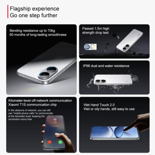 Xiaomi Redmi Turbo 4 Pro, 12 Go + 512 Go, 6,83 pouces, Xiaomi HyperOS 2, Snapdragon 8s Gen 4 Octa Core, NFC, réseau 5G (blanc) SX532W1493-012