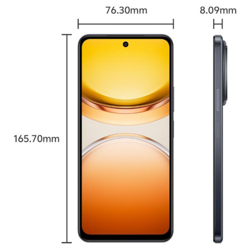Vivo Y300i, 8 Go + 256 Go, reconnaissance faciale / empreinte digitale latérale, écran 6,68 pouces, Android 15, OriginOS 5, Snapdragon 4 Gen 2 Octa Core, OTG, NFC, réseau 5G (noir) SV537B295-010