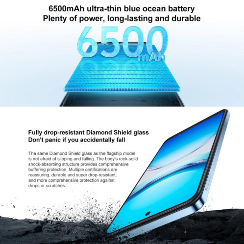 Vivo Y300i, 8 Go + 256 Go, reconnaissance faciale / empreinte digitale latérale, écran 6,68 pouces, Android 15, OriginOS 5, Snapdragon 4 Gen 2 Octa Core, OTG, NFC, réseau 5G (couleur titane) SV37TC1556-010
