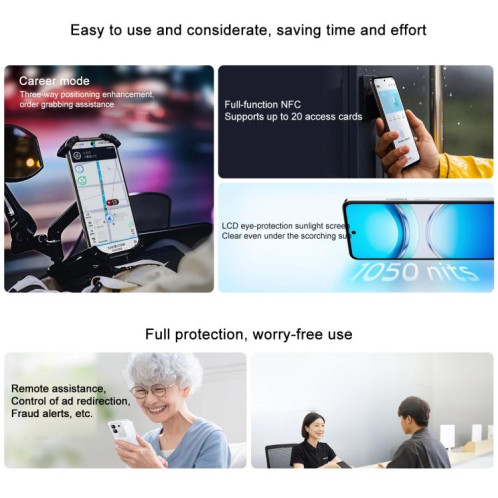 Vivo Y300t, 8 Go + 256 Go, reconnaissance faciale / empreinte digitale latérale, écran 6,72 pouces, Android 15, OriginOS 5, Dimensity 7300 Octa Core, OTG, NFC, réseau 5G (blanc) SV545W690-013