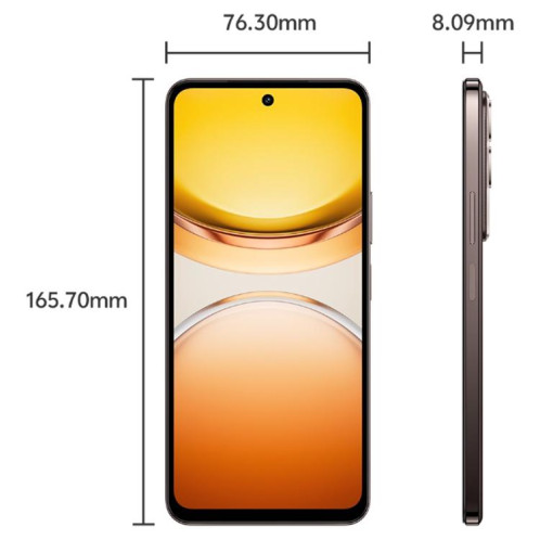 Vivo Y300t, 12 Go + 512 Go, reconnaissance faciale/empreinte digitale latérale, écran 6,72 pouces, Android 15, OriginOS 5, Dimensity 7300 Octa Core, OTG, NFC, réseau 5G (café) SV547C1469-013
