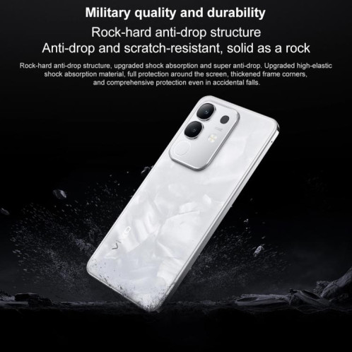 Vivo Y300t, 12 Go + 512 Go, reconnaissance faciale/empreinte digitale latérale, écran 6,72 pouces, Android 15, OriginOS 5, Dimensity 7300 Octa Core, OTG, NFC, réseau 5G (café) SV547C1469-013