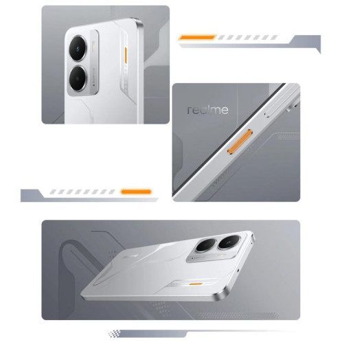 Realme 14, 16 Go + 256 Go, écran 6,67 pouces, reconnaissance d'empreintes digitales, Realme UI 6.0, Snapdragon 6 Gen 4 Octa Core, NFC, réseau 5G (argent) SO810S48-013