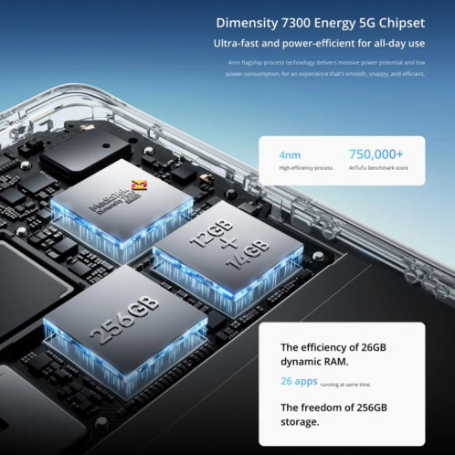Realme 14 Pro, 16 Go + 512 Go, écran 6,77 pouces, reconnaissance d'empreintes digitales, Realme UI 6.0 Dimensity 7300 Octa Core, NFC, réseau 5G (blanc) SO813W483-022