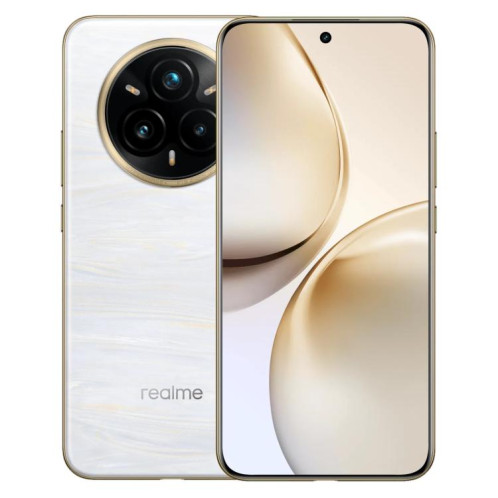 Realme 14 Pro+, 12 Go + 256 Go, écran 6,83 pouces, reconnaissance d'empreintes digitales, Realme UI 6.0, Snapdragon 7s Gen 3 Octa Core, NFC, réseau 5G (blanc) SO814W1183-027