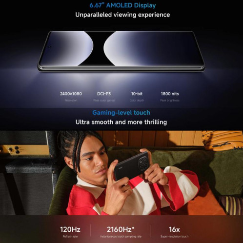  Xiaomi Redmi Note 14 Pro 4G Global, 12 Go + 256 Go, lecteur d'empreintes digitales à l'écran, 6,67 pouces Xiaomi HyperOS Helio G100-Ultra Octa Core, NFC, réseau : 4G (noir) SX903B887-020