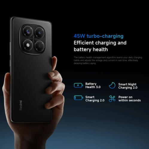 Xiaomi Redmi Note 14 Pro 4G Global, 12 Go + 256 Go, lecteur d'empreintes digitales à l'écran, 6,67 pouces Xiaomi HyperOS Helio G100-Ultra Octa Core, NFC, réseau : 4G (noir) SX903B887-020