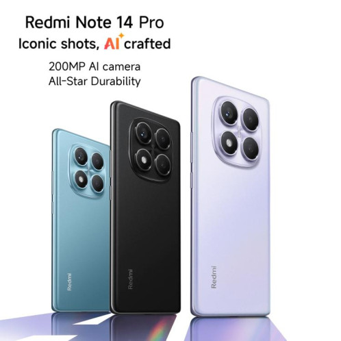 Xiaomi Redmi Note 14 Pro 4G Global, 12 Go + 512 Go, lecteur d'empreintes digitales à l'écran, 6,67 pouces Xiaomi HyperOS Helio G100-Ultra Octa Core, NFC, réseau : 4G (violet) SX904P1723-020