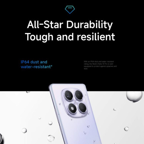 Xiaomi Redmi Note 14 Pro 4G Global, 12 Go + 512 Go, lecteur d'empreintes digitales à l'écran, 6,67 pouces Xiaomi HyperOS Helio G100-Ultra Octa Core, NFC, réseau : 4G (violet) SX904P1723-020