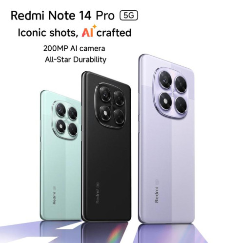  Xiaomi Redmi Note 14 Pro 5G Global, 8 Go + 256 Go, lecteur d'empreintes digitales à l'écran, 6,67 pouces Xiaomi HyperOS MediaTek Dimensity 7300-Ultra Octa Core, NFC, réseau : 5G (violet) SX905P1566-022