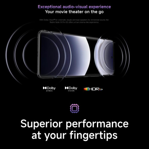  Xiaomi Redmi Note 14 Pro 5G Global, 8 Go + 256 Go, lecteur d'empreintes digitales à l'écran, 6,67 pouces Xiaomi HyperOS MediaTek Dimensity 7300-Ultra Octa Core, NFC, réseau : 5G (noir) SX905B1773-022