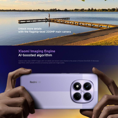  Xiaomi Redmi Note 14 Pro 5G Global, 8 Go + 256 Go, lecteur d'empreintes digitales à l'écran, 6,67 pouces Xiaomi HyperOS MediaTek Dimensity 7300-Ultra Octa Core, NFC, réseau : 5G (violet) SX905P1566-022