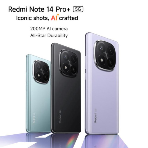 Xiaomi Redmi Note 14 Pro+ 5G Global, 8 Go + 256 Go, lecteur d'empreintes digitales à l'écran, 6,67 pouces Xiaomi HyperOS Snapdragon 7s Gen 3 Octa Core, NFC, réseau : 5G (bleu) SX908L523-025