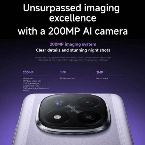  Xiaomi Redmi Note 14 Pro+ 5G Global, 8 Go + 256 Go, lecteur d'empreintes digitales à l'écran, 6,67 pouces Xiaomi HyperOS Snapdragon 7s Gen 3 Octa Core, NFC, réseau : 5G (bleu) SX908L523-025