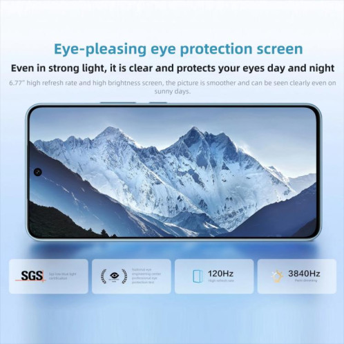 Vivo Y500, 12 Go + 512 Go, 6,77 pouces, Android 15, OriginOS 5, Dimensity 7300 Octa Core, OTG, NFC, réseau 5G (bleu) SV243L1382-018