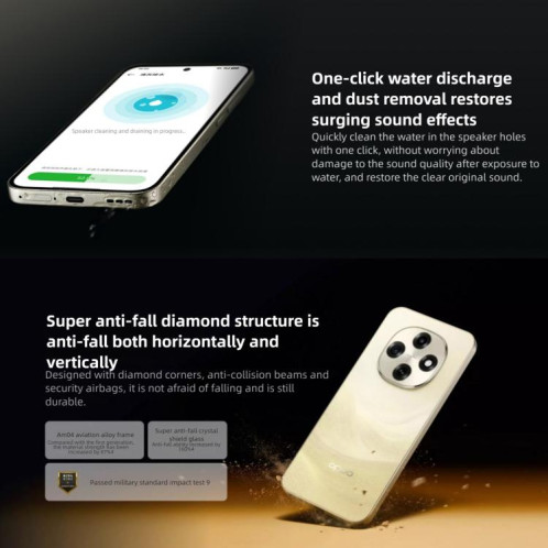 OPPO A6 Pro 5G, 12 Go + 256 Go, écran 6,57 pouces, lecteur d'empreintes digitales, ColorOS 15, Android 15, Dimensity 7300 Octa Core, NFC, OTG, réseau 5G (noir) SO248B65-021