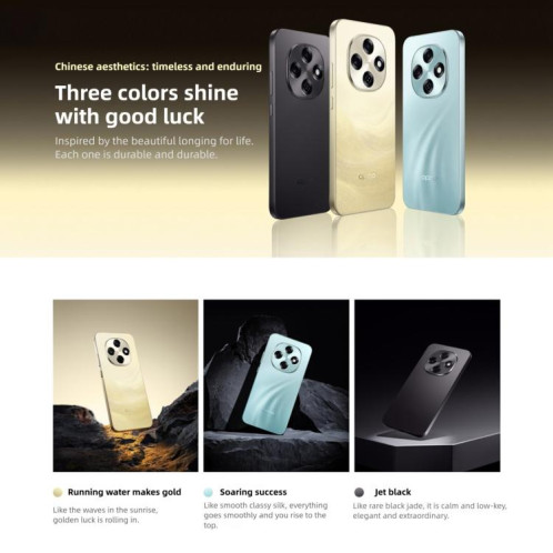 OPPO A6 Pro 5G, 16 Go + 256 Go, écran 6,57 pouces, processeur ColorOS 15, Android 15, Dimensity 7300 Octa Core, NFC, OTG, réseau 5G (noir) SO249B320-021