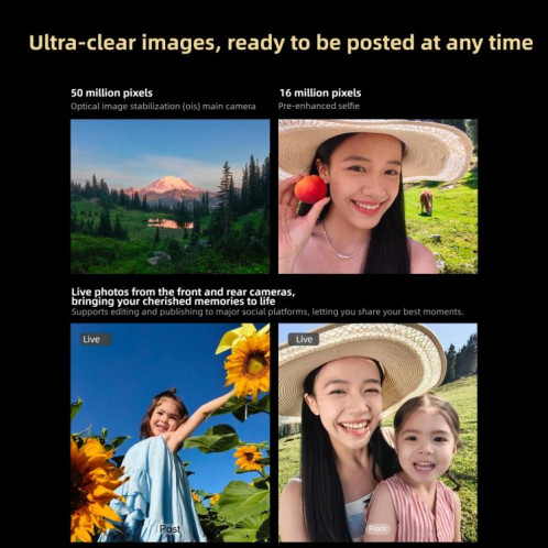 OPPO A6 Pro 5G, 16 Go + 512 Go, écran 6,57 pouces, lecteur d'empreintes digitales, ColorOS 15, Android 15, Dimensity 7300 Octa Core, NFC, OTG, réseau 5G (or) SO250J511-021