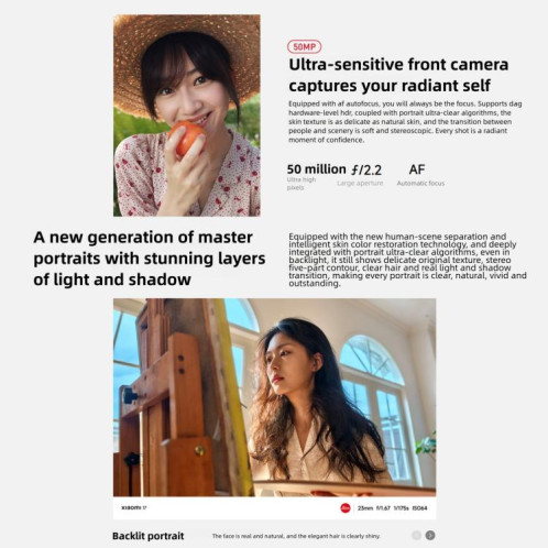 Xiaomi 17, 12 Go + 512 Go, lecteur d'empreintes digitales ultrasonique 3D, écran 6,3 pouces, Xiaomi HyperOS 3, Snapdragon 8 Elite Gen 5 Octa Core, NFC, réseau 5G (blanc) SX268W1429-024