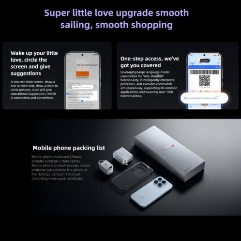 Xiaomi 17, 12 Go + 512 Go, lecteur d'empreintes digitales ultrasonique 3D, écran 6,3 pouces, Xiaomi HyperOS 3, Snapdragon 8 Elite Gen 5 Octa Core, NFC, réseau 5G (blanc) SX268W1429-024