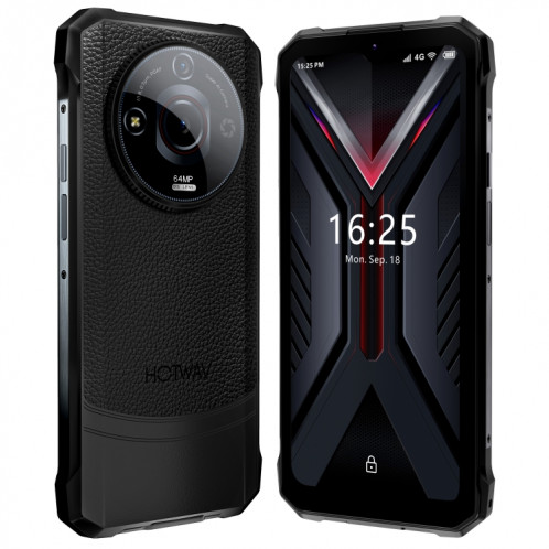  Téléphone robuste HOTWAV T7, 6 Go + 256 Go, 6280 mAh, 6,6 pouces Android 13 MT8788 Octa Core, réseau : 4G, OTG (noir) SH379B238-016