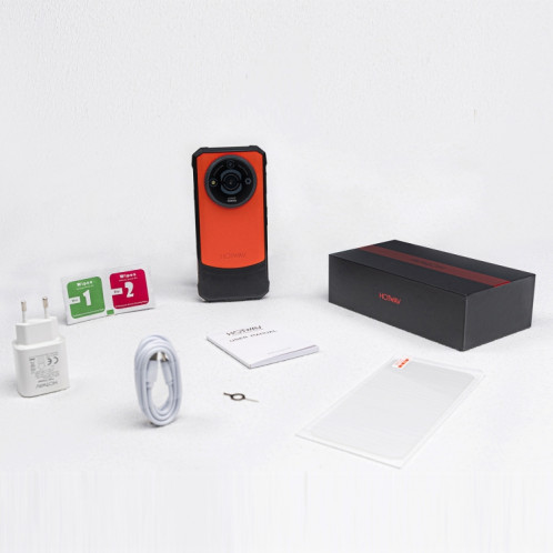  Téléphone robuste HOTWAV T7, 6 Go + 256 Go, 6280 mAh, 6,6 pouces Android 13 MT8788 Octa Core, réseau : 4G, OTG (Orange) SH379E286-016