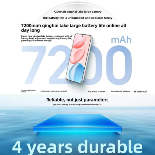 Honor 400, 12 Go + 256 Go, écran 6,55 pouces, MagicOS 9.0 / Android 15, Snapdragon 7 Gen 4 Octa Core, réseau 5G, NFC, OTG, compatible Google Play (bleu) SH400L907-019