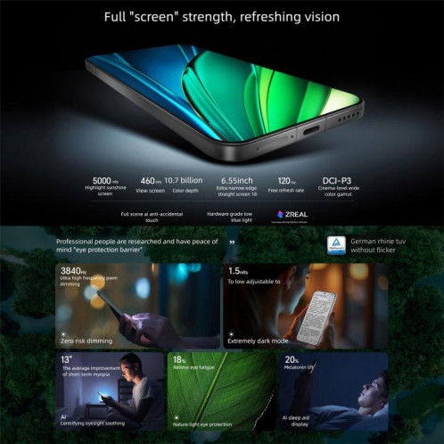 Honor 400, 12 Go + 256 Go, écran 6,55 pouces, MagicOS 9.0 / Android 15, Snapdragon 7 Gen 4 Octa Core, réseau 5G, NFC, OTG, compatible Google Play (bleu) SH400L907-019