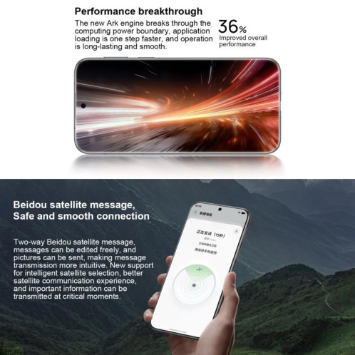 HUAWEI Pura 80 Pro, 12 Go + 1 To, reconnaissance d'empreintes digitales latérale, écran 6,8 pouces, HarmonyOS 5.1, NFC, OTG, non compatible avec Google Play (blanc) SH407W1671-019