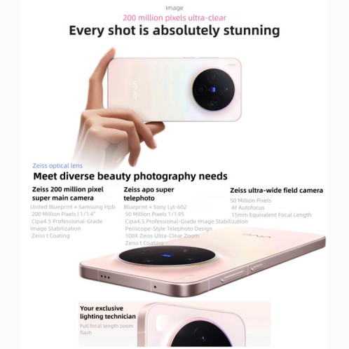 Vivo X300, 16 Go + 1 To, 6,31 pouces, OriginOS 6, Android 16, Dimensity 9500 Octa Core, OTG, NFC, réseau 5G (violet) SV442P130-018