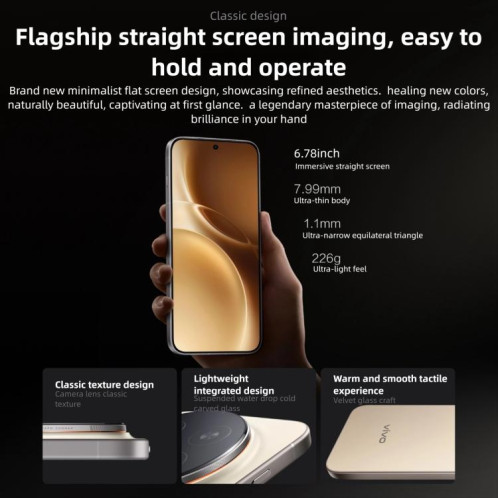 Vivo X300 Pro, 16 Go + 512 Go, 6,78 pouces, OriginOS 6, Android 16, Dimensity 9500, Octa Core, OTG, NFC, réseau 5G (noir) SV447B328-016