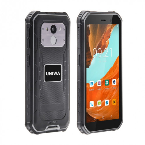 Smartphone robuste UNIWA F963 Pro, 4 Go + 64 Go, 5,5 pouces Android 13, Unisoc T606 Octa Core, NFC, déverrouillage par empreinte digitale, réseau 4G, prise américaine (noir gris) SU29BH699-07