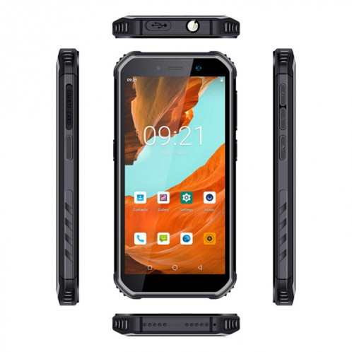 Smartphone robuste UNIWA F963 Pro, 6 Go + 128 Go, 5,5 pouces Android 13, Unisoc T606 Octa Core, NFC, déverrouillage par empreinte digitale, réseau 4G, prise AU (noir gris) SU32BH603-07