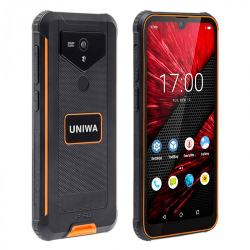 Smartphone robuste UNIWA F965 Pro, 6 Go + 128 Go, 6 pouces Android 13, MT6762 Octa Core, réseau : 4G, NFC, PoC, SOS, (noir + orange) SU36BC41-07
