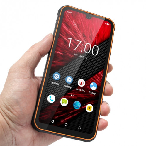 Smartphone robuste UNIWA F965 Pro, 6 Go + 128 Go, 6 pouces Android 13, MT6762 Octa Core, réseau : 4G, NFC, PoC, SOS, prise britannique (noir + orange) SU38BC241-07