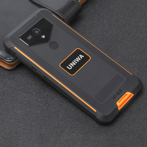 Smartphone robuste UNIWA F965 Pro, 6 Go + 128 Go, 6 pouces Android 13, MT6762 Octa Core, réseau : 4G, NFC, PoC, SOS, prise britannique (noir + orange) SU38BC241-07