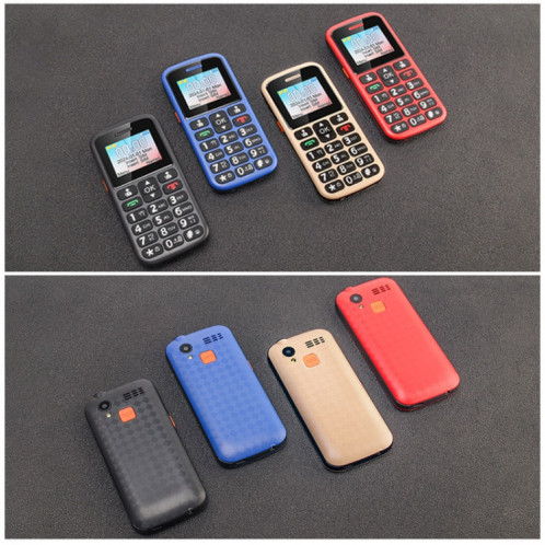 Téléphone portable pour personnes âgées UNIWA M220, 1,77 pouces, batterie 800 mAh, réseau : 2G, SOS, lampe de poche LED, FM, prise britannique (rouge) SU542R389-07